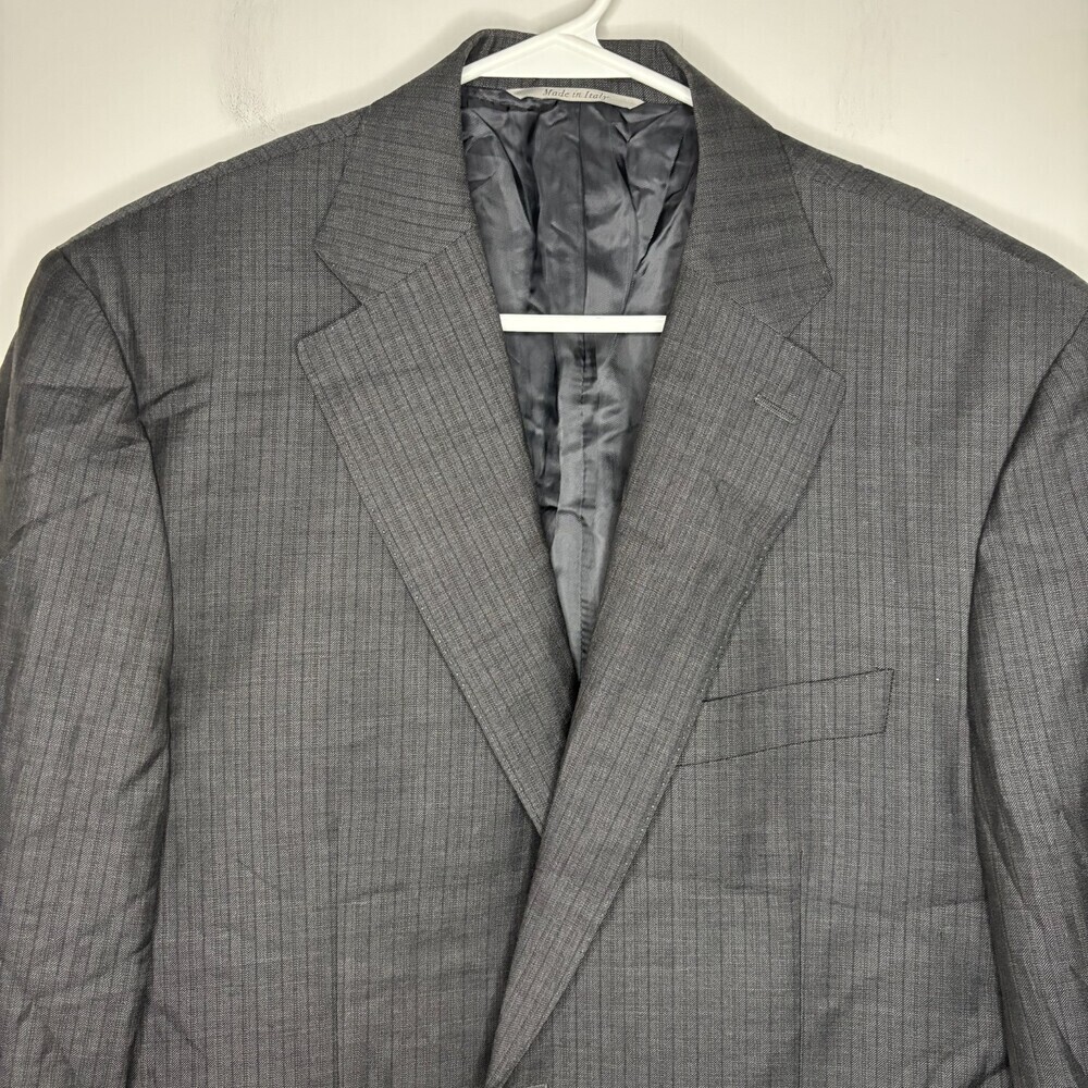 CANALI 100% Wool Sport Coat Mens 36R Gray Black Pinstripe Double Vent 2-Button